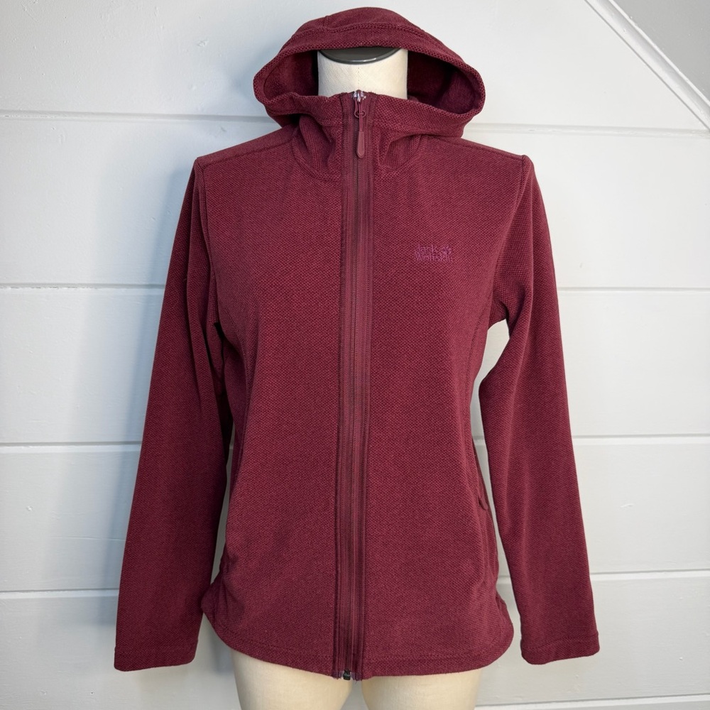 Jack Wolfskin Women's Medium Skywind Hooded Jacket Full Zip Fleece Nanuk 200